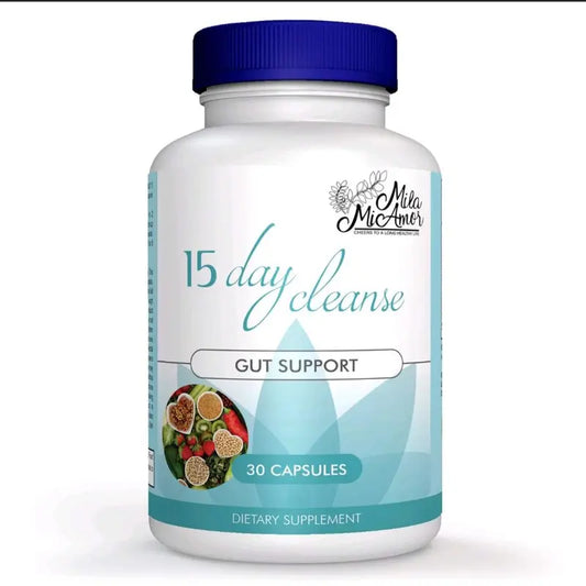 15 Day Cleanse - Gut and Colon Support | Advanced Formula with Fiber | Non-Gmo | Made in USA | 30 Capsules